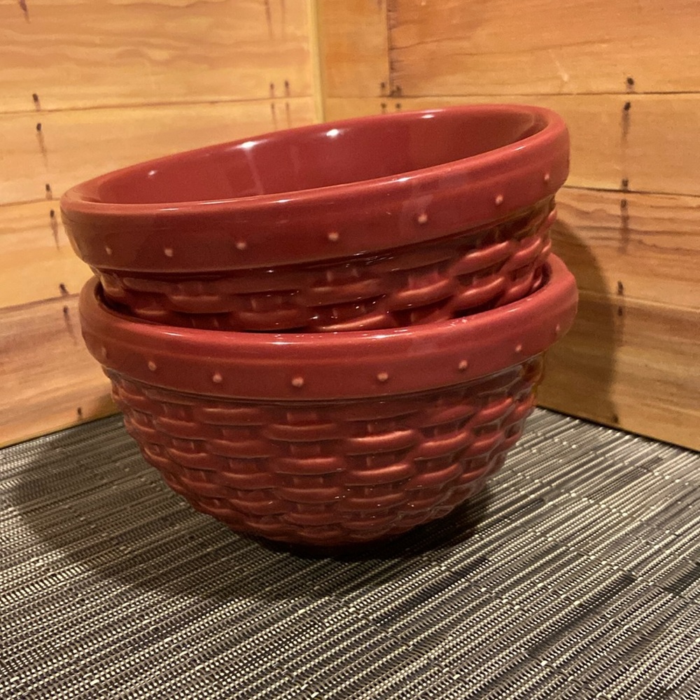 Longaberger red bowls